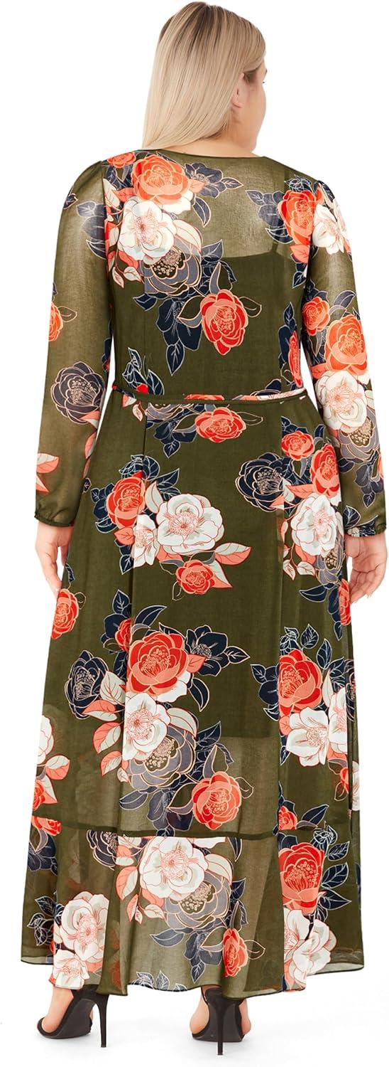 image:imageCity Chic Womens Plus Size Dress Kataleya MaxiOlive Floral