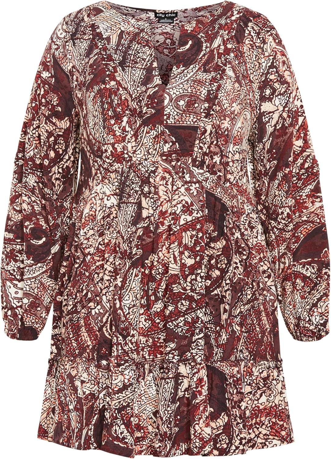 image:imageCity Chic Womens Plus Size Dress Mira Mini PrintPaisley