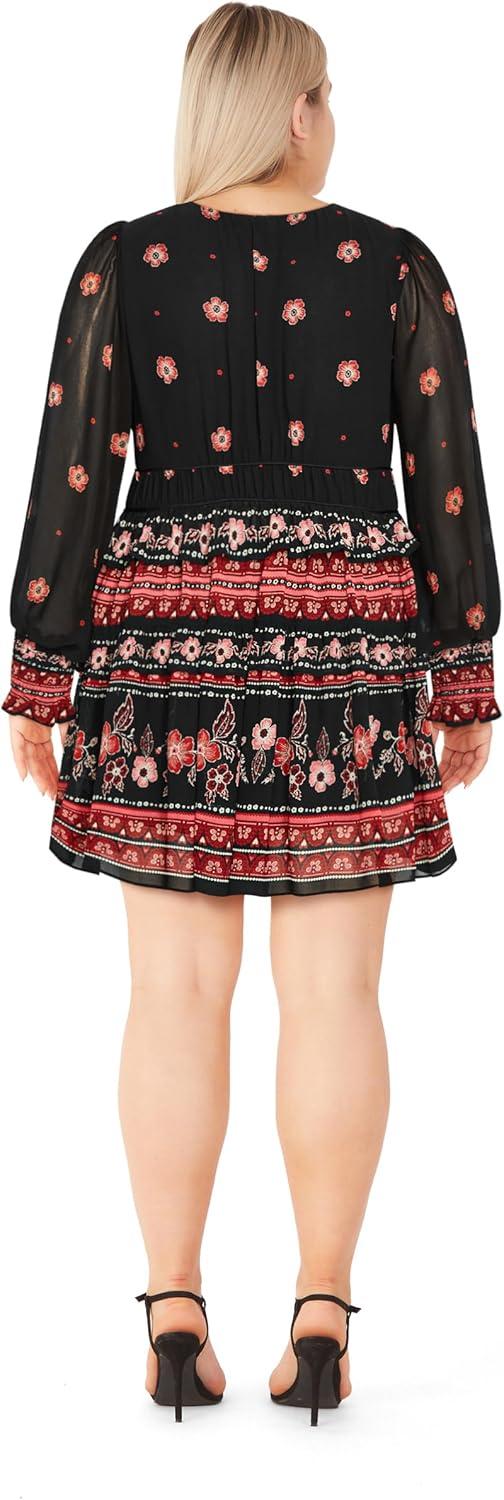 image:imageCity Chic Womens Plus Size Dress Ophelia MiniBorder Print