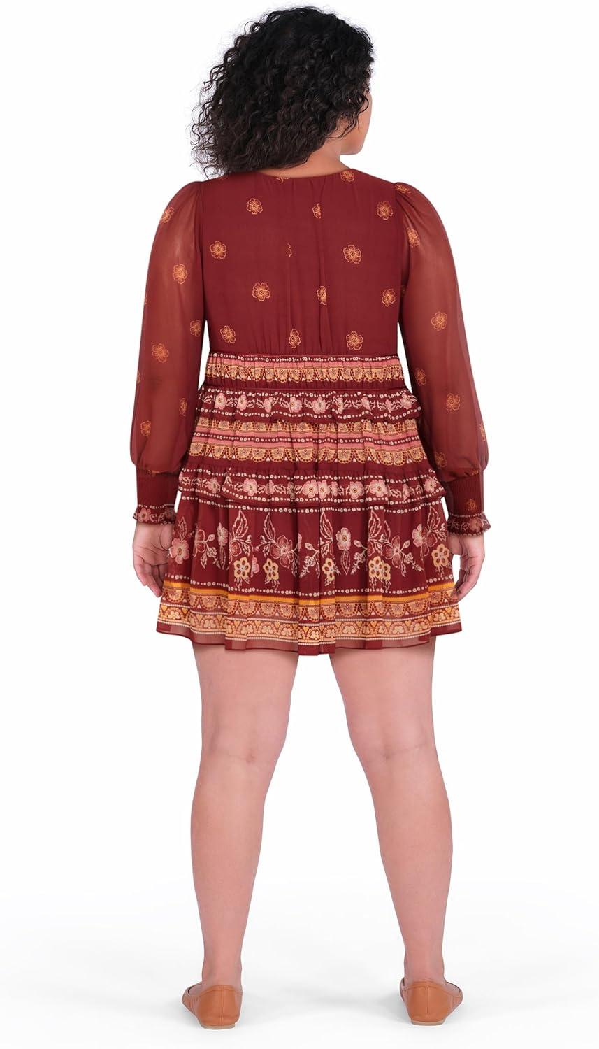 image:imageCity Chic Womens Plus Size Dress Ophelia MiniOrange Print
