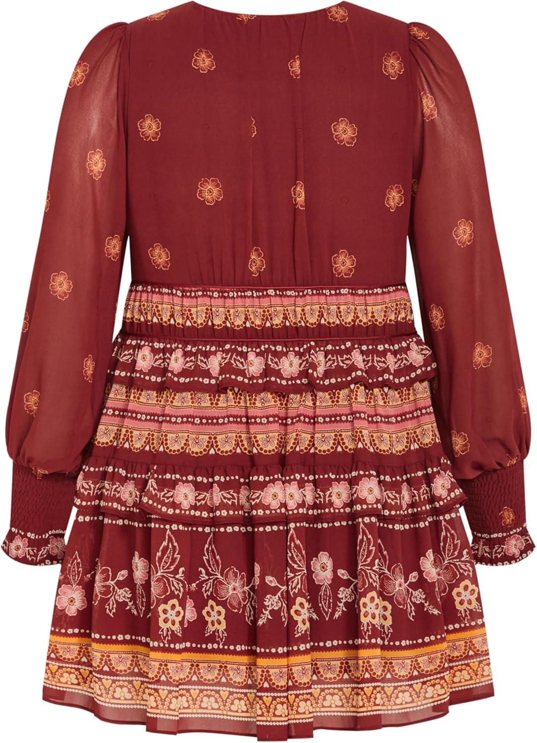 image:imageCity Chic Womens Plus Size Dress Ophelia MiniOrange Print