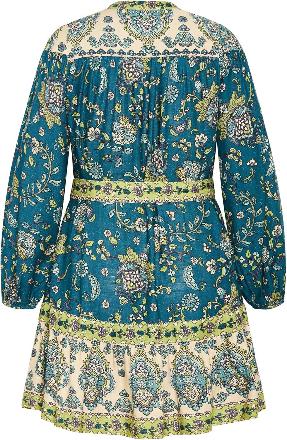 image:imageCity Chic Womens Plus Size Dress Sable MiniPrint
