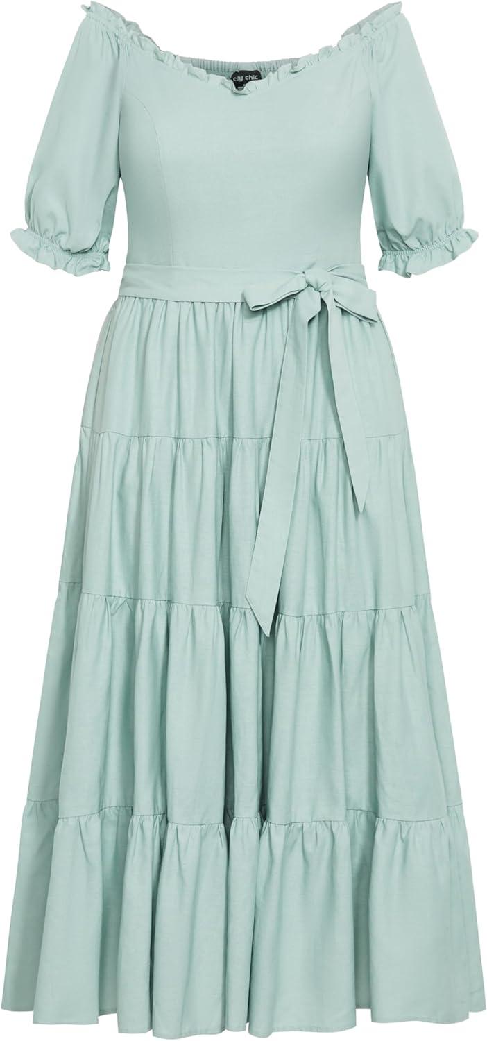 image:imageCity Chic Womens Plus Size Dress Tiered MaxiBlue