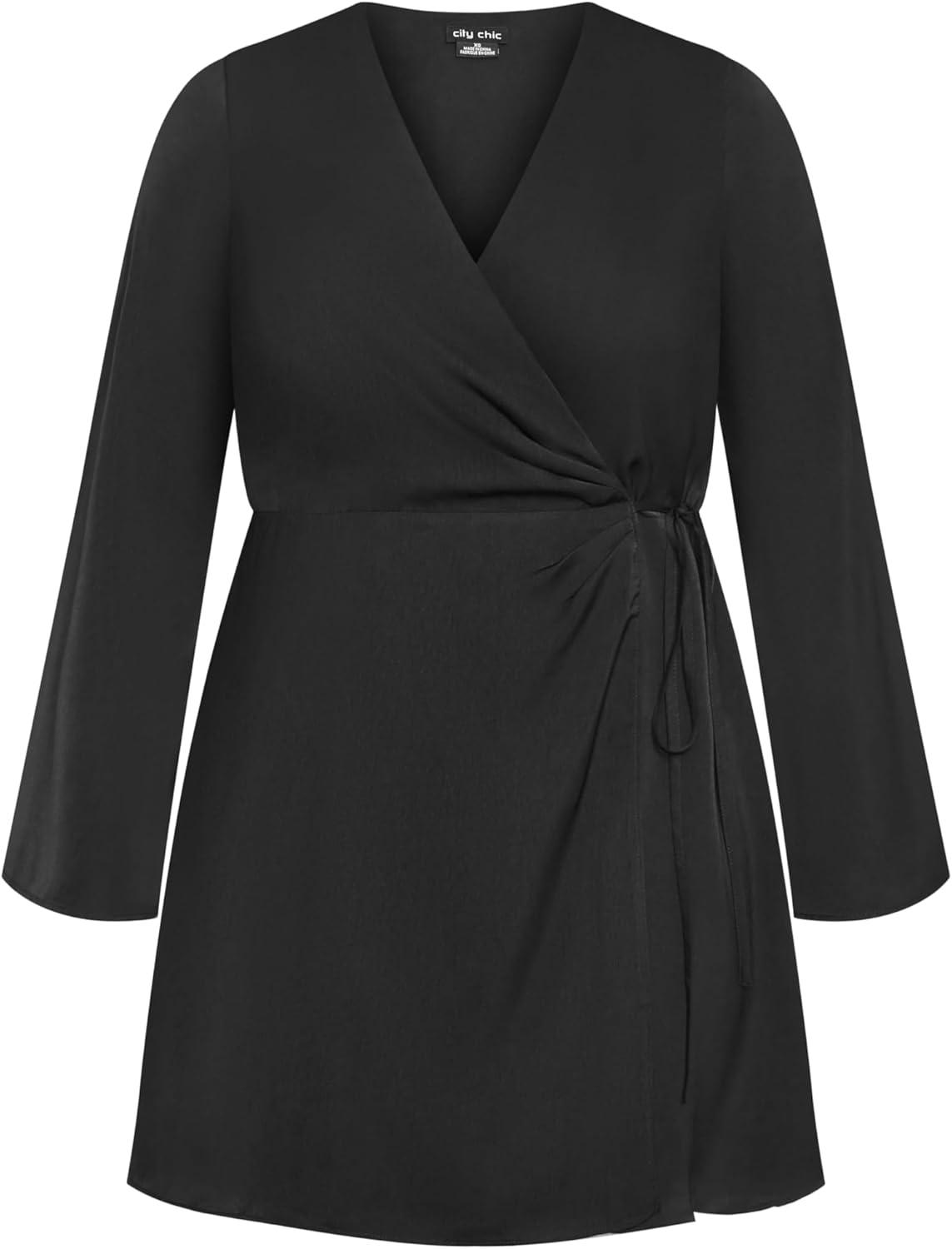 image:imageCity Chic Womens Plus Size Dress Veronika WrapBlack