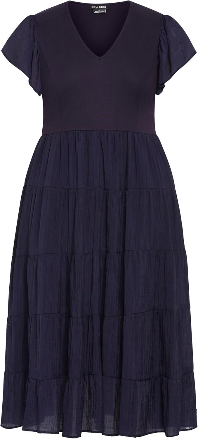 image:imageCity Chic Womens Plus Size Dress WrenleeNavy