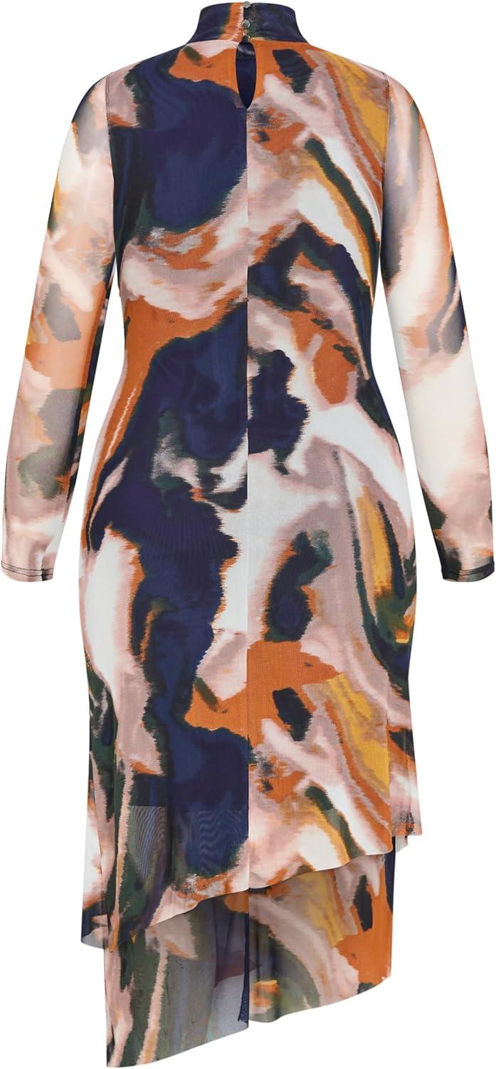image:imageCity Chic Womens Plus Size Dress Zia Print RuchedGlaze