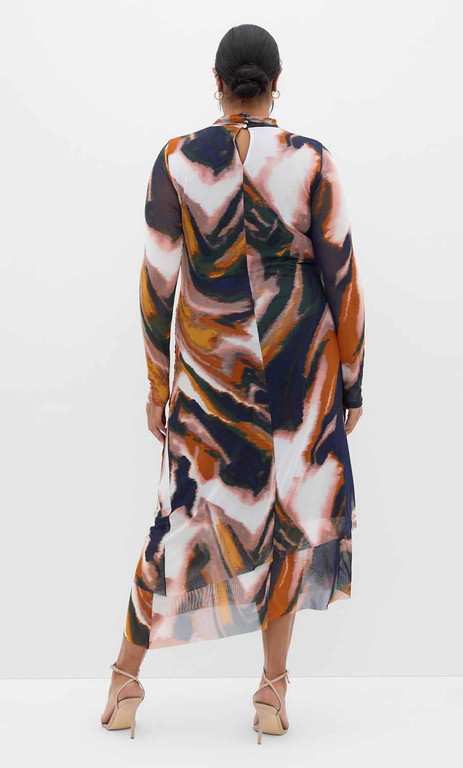 image:imageCity Chic Womens Plus Size Dress Zia Print RuchedGlaze