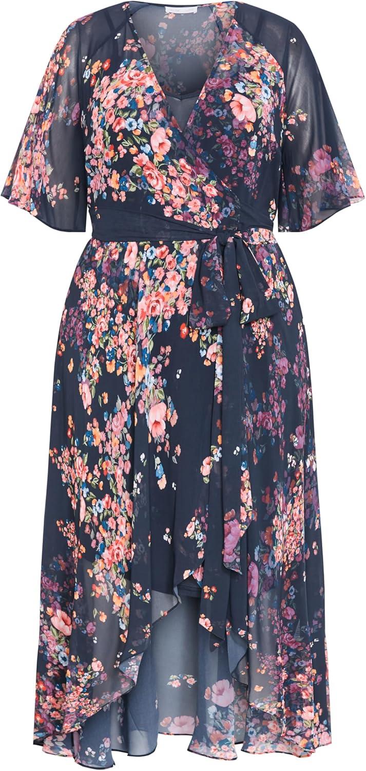 image:imageCity Chic Womens Plus Size DressLovers Lane PrintRoyal Blue