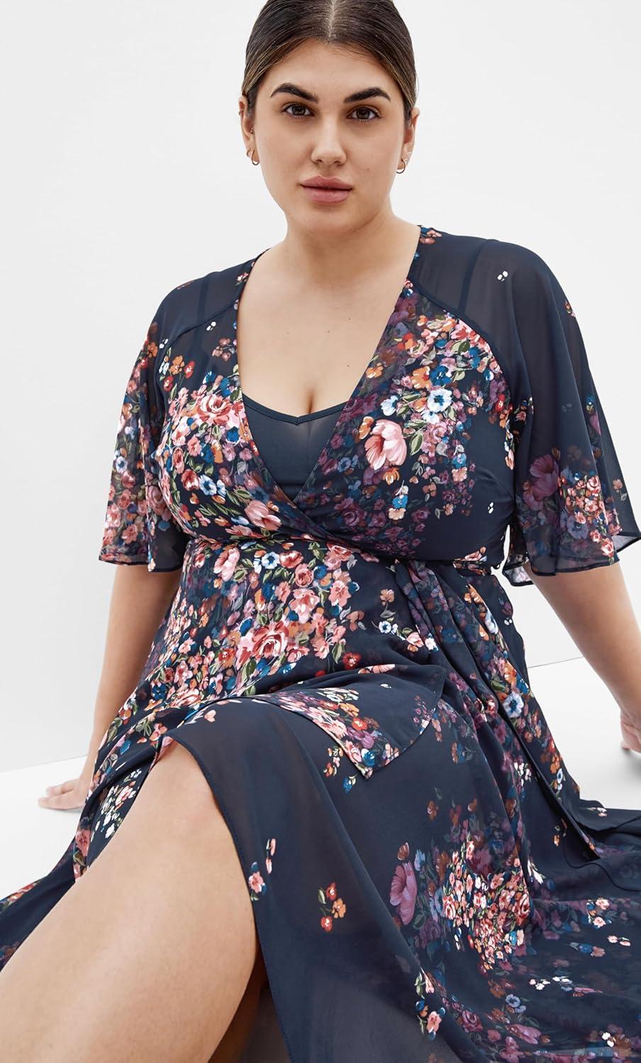 image:imageCity Chic Womens Plus Size DressLovers Lane PrintRoyal Blue