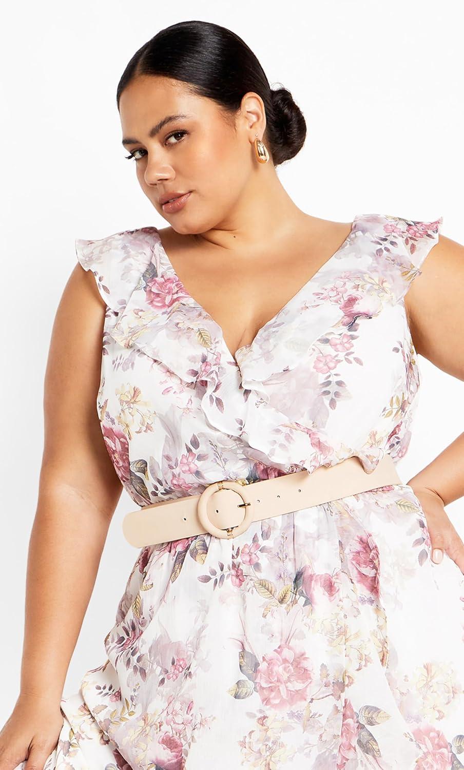 image:imageCity Chic Womens Plus Size Maxi Cocktail Dress Ella JanePastel Floral