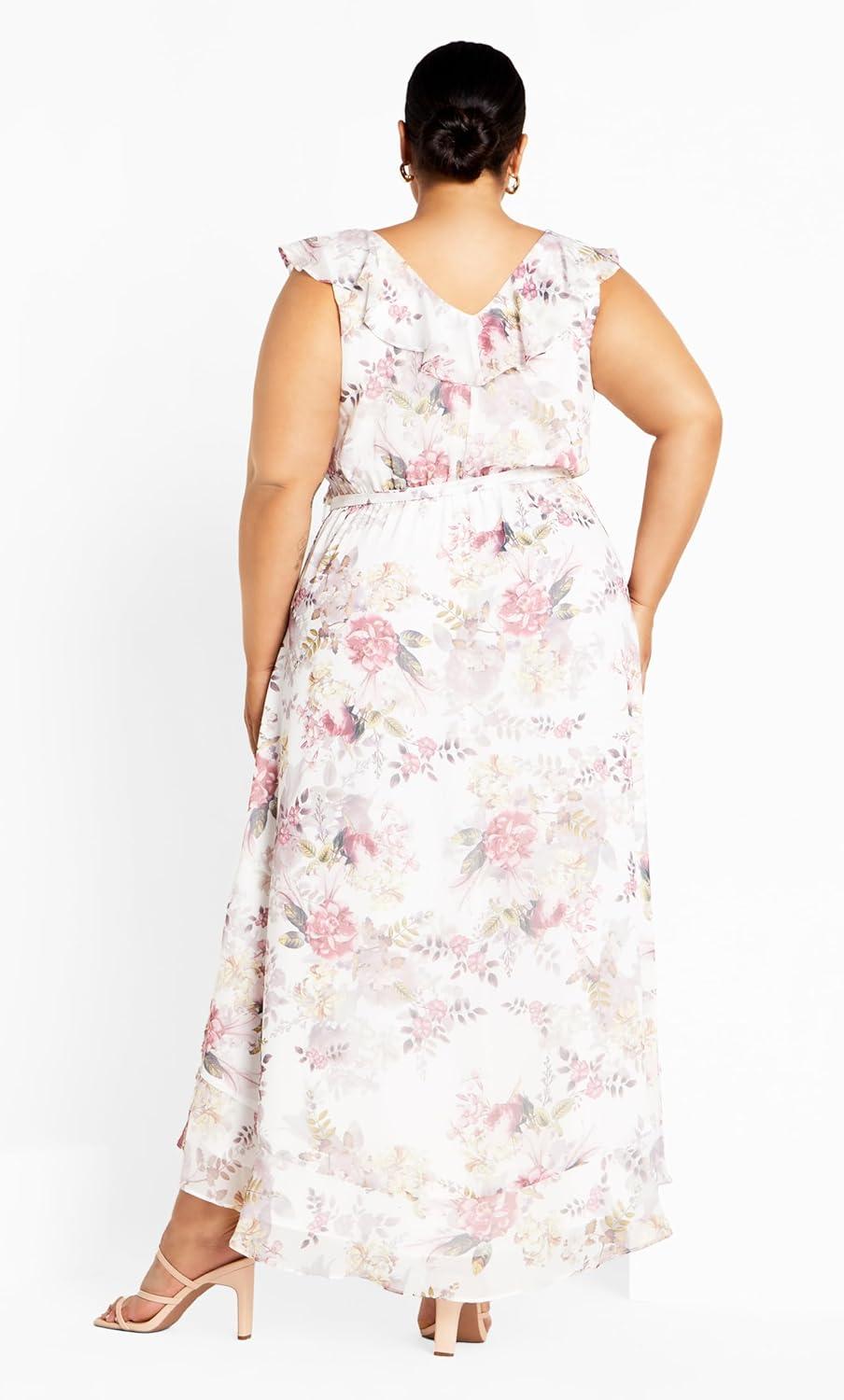 image:imageCity Chic Womens Plus Size Maxi Cocktail Dress Ella JanePastel Floral