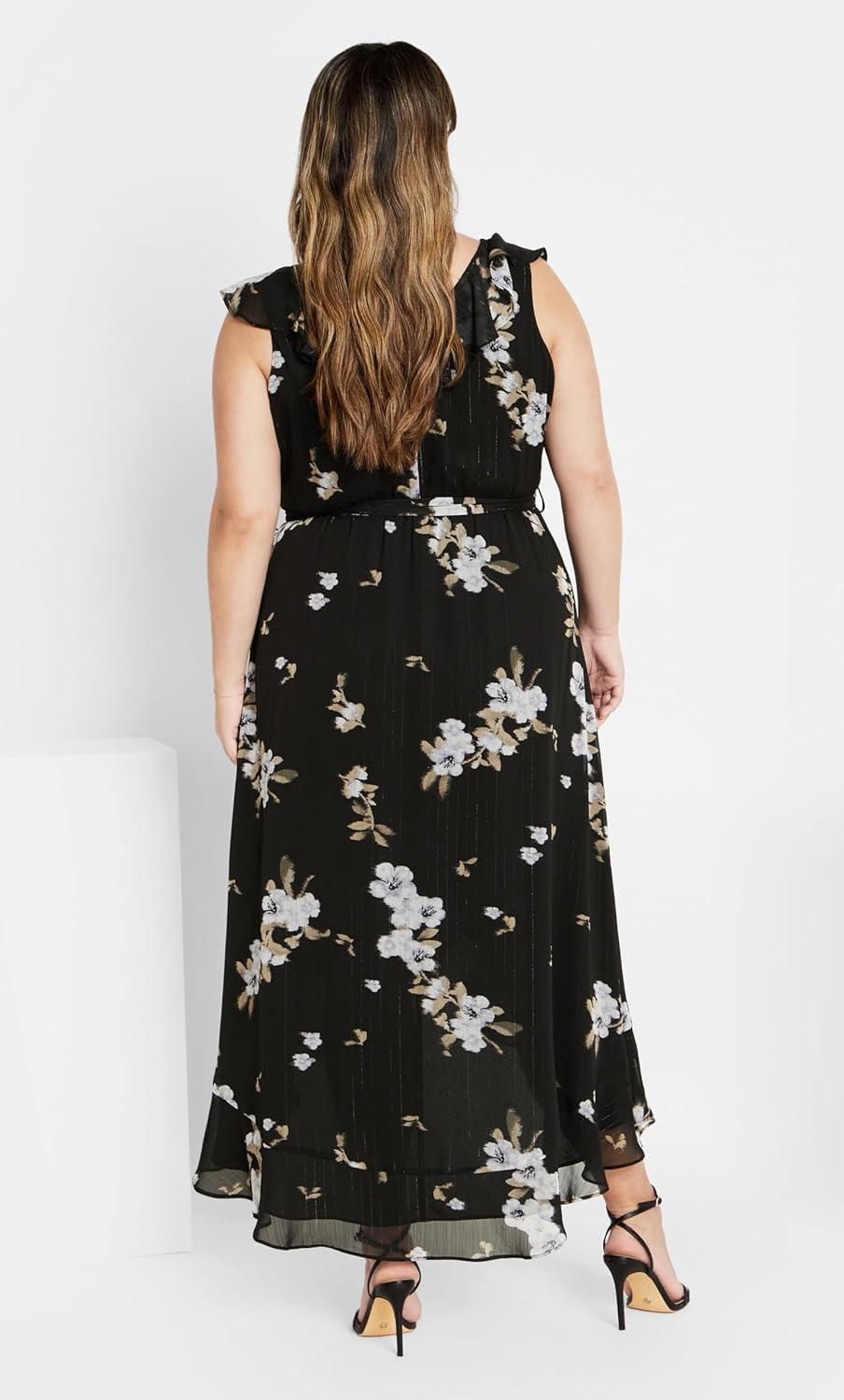 image:imageCity Chic Womens Plus Size Maxi Cocktail Dress Ella JaneWindswept Floral