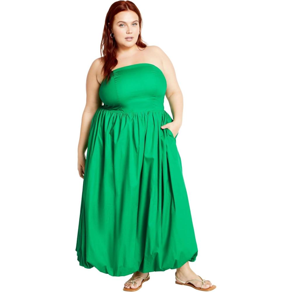 image:imageCity Chic Womens Plus Size Cocktail Dress  Alina MaxiBright Green