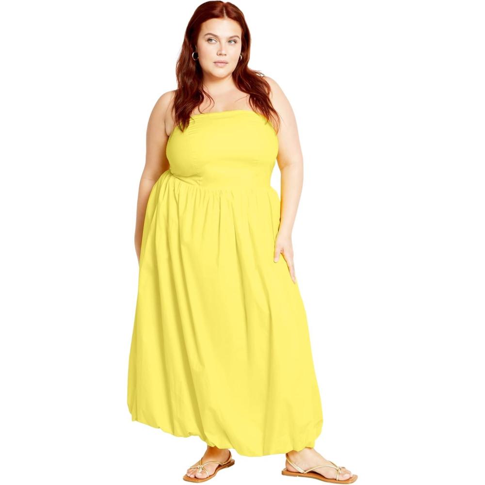 image:imageCity Chic Womens Plus Size Cocktail Dress  Alina MaxiYellow