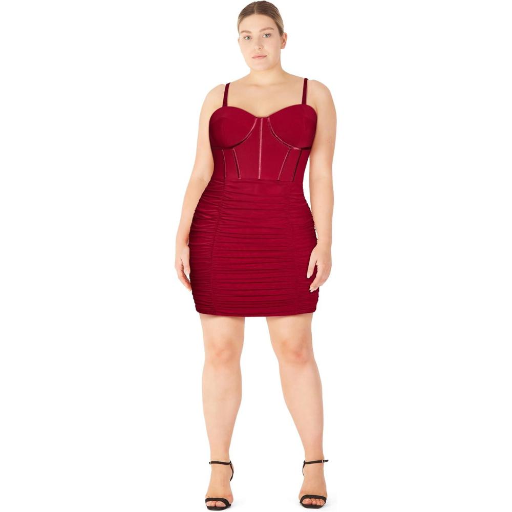 image:imageCity Chic Womens Plus Size Cocktail Dress Lexi MeshRed