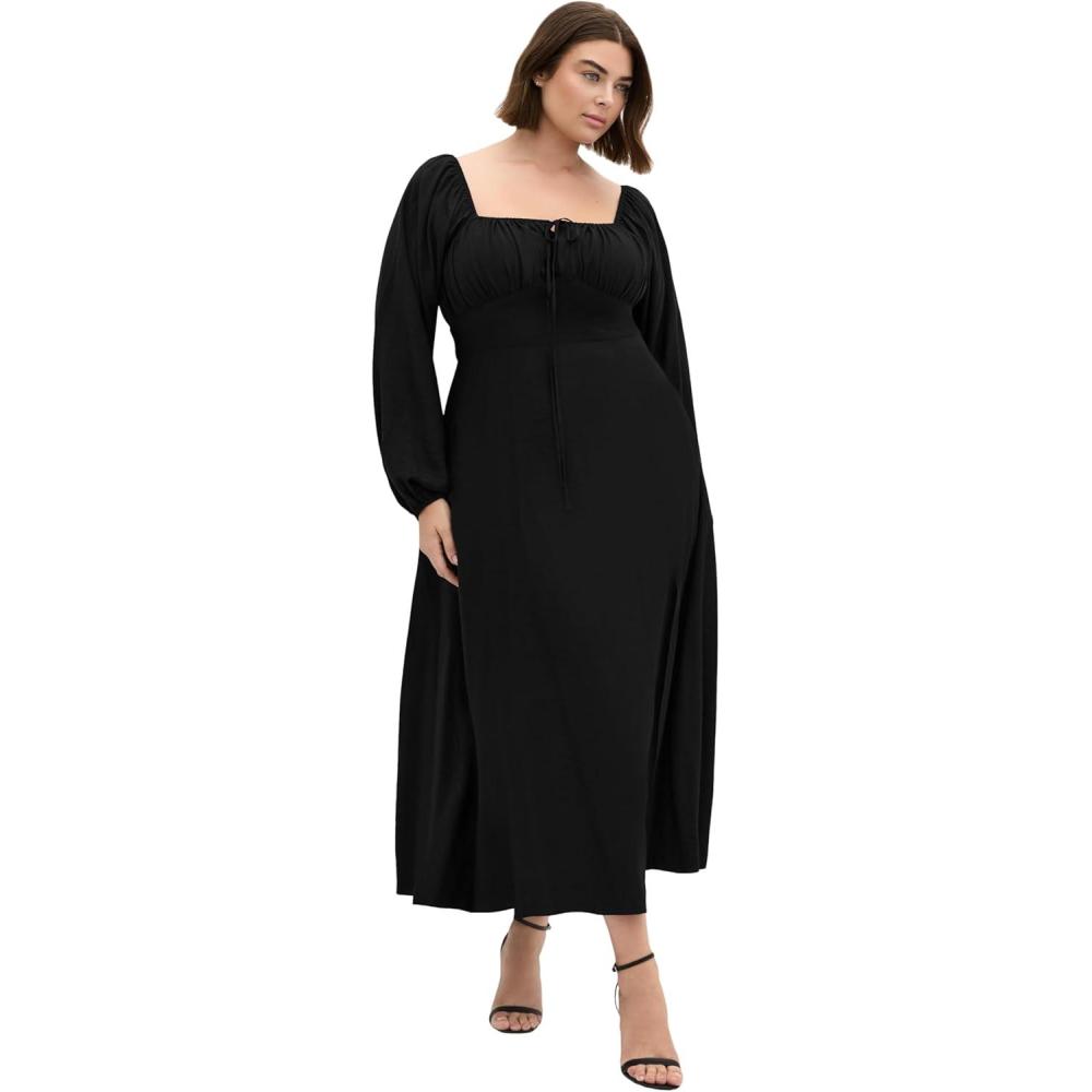 image:imageCity Chic Womens Plus Size Dress Abbigail Long SleeveBlack