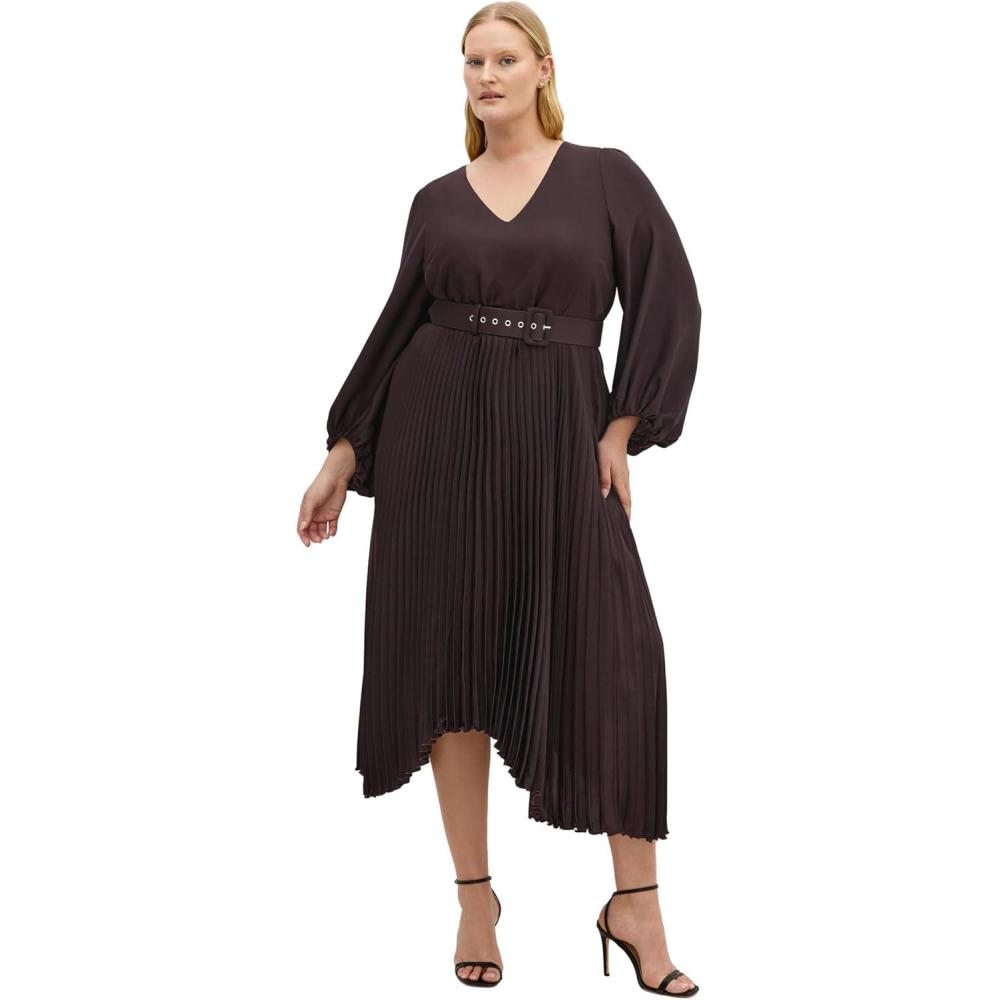 image:imageCity Chic Womens Plus Size Dress  Amara Pleat MidiChocolate