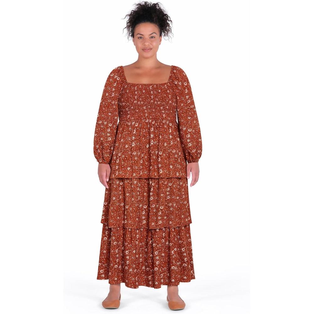 image:imageCity Chic Womens Plus Size Dress  Cassidy MaxiOrange Print