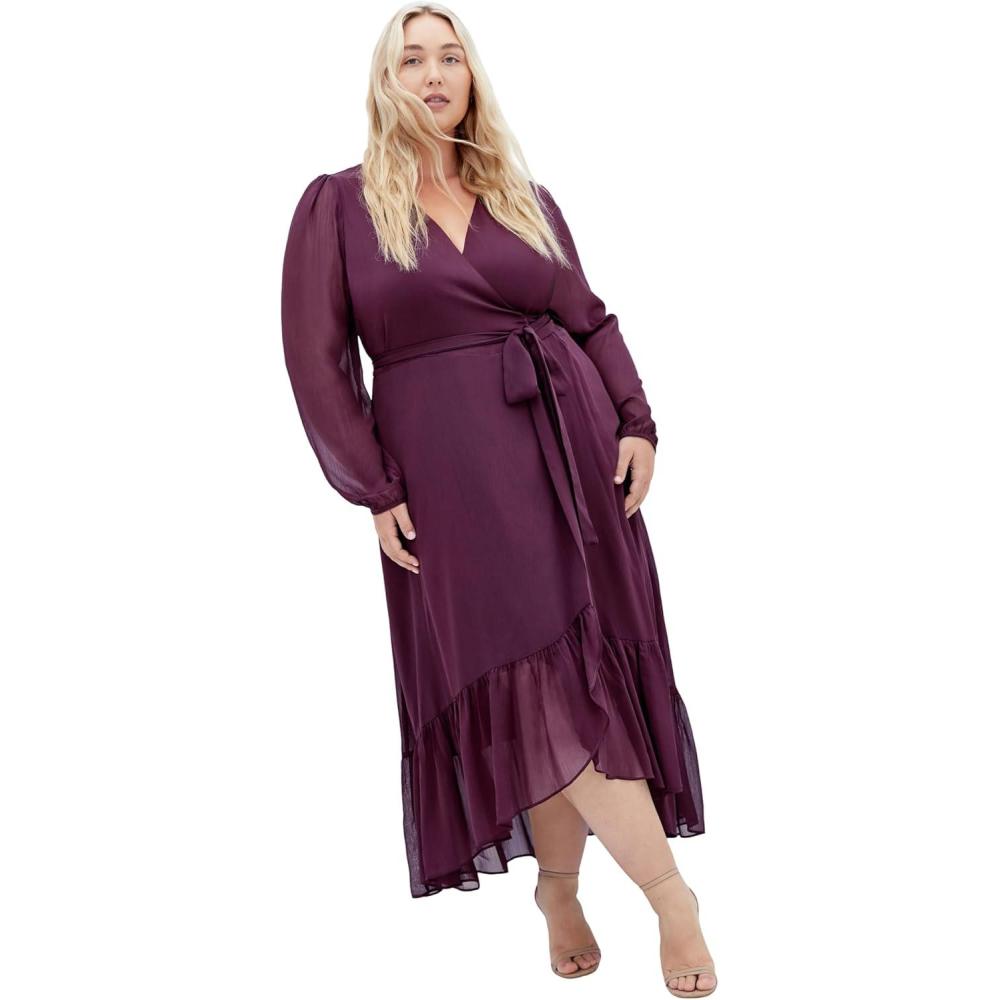 image:imageCity Chic Womens Plus Size Dress  Instinct MaxiSpiced Plum