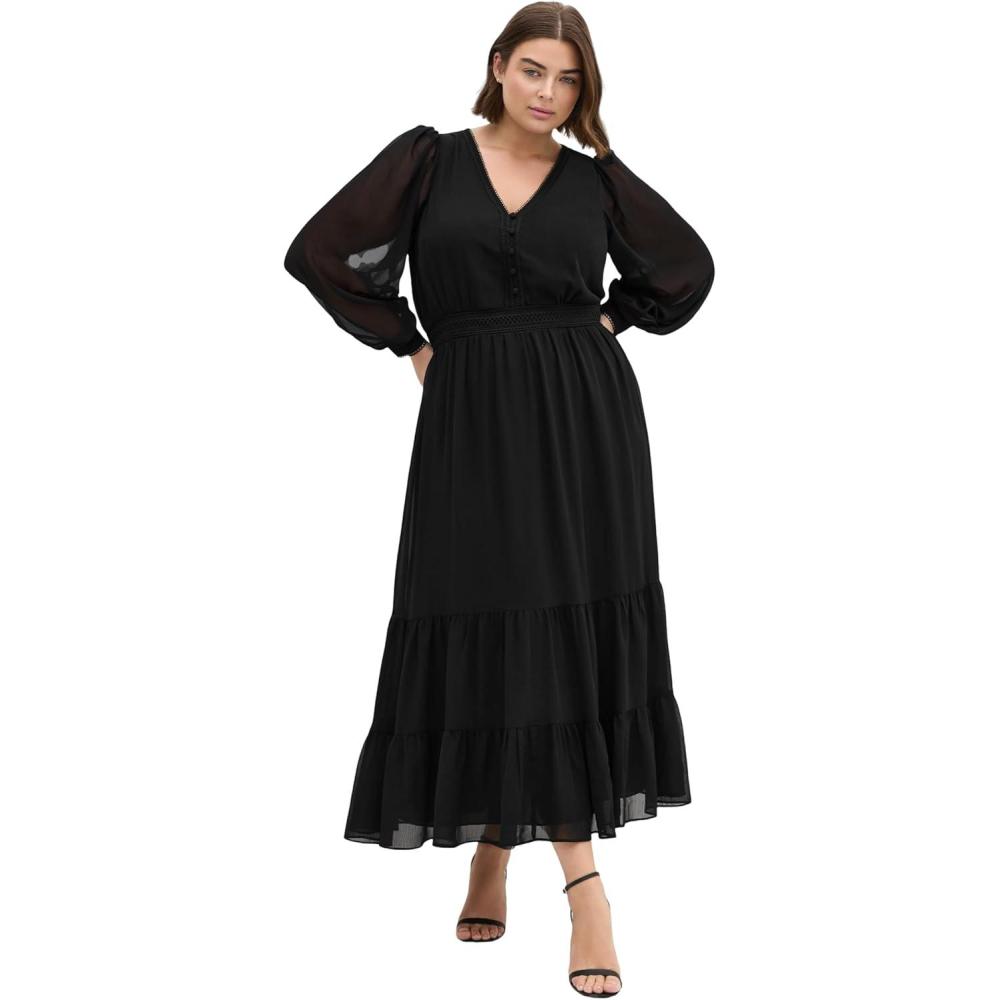 image:imageCity Chic Womens Plus Size Dress  Kianna Long Sleeve MaxiBlack