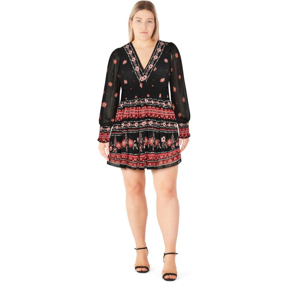 image:imageCity Chic Womens Plus Size Dress Ophelia MiniBorder Print