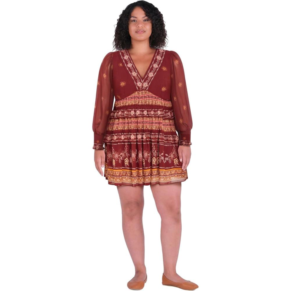 image:imageCity Chic Womens Plus Size Dress Ophelia MiniOrange Print