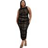 image:imageCity Chic Womens Plus Size Dress  Halo Ruched Lace MidiBlack