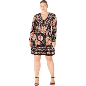 City Chic Womens Dress – Divine Mini Border(Floral Print)