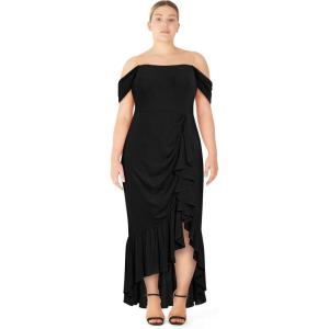 City Chic Women’s Plus Size Cocktail Dress – Event Hi Low Maxi(Black)