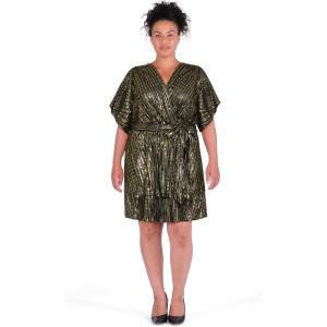 City Chic Women’s Plus Size Cocktail Dress – Freya Sparkle(Gold)