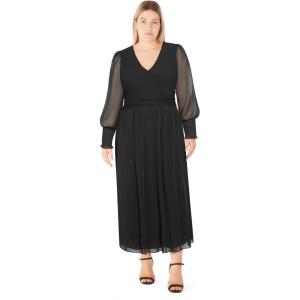 City Chic Women’s Plus Size Cocktail Dress – Halo Maxi(Black)
