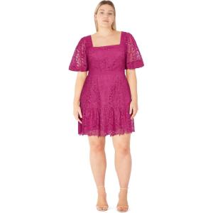 City Chic Women’s Plus Size Cocktail Dress – Rivera Lace(Lilac)