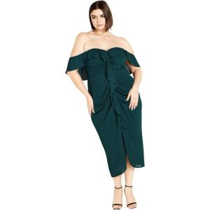 City Chic Women’s Plus Size Cocktail Dress – Va Va Voom(Emerald)