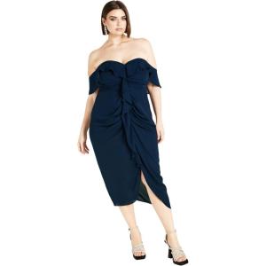City Chic Women’s Plus Size Cocktail Dress – Va Va Voom(Navy)