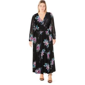 City Chic Women’s Plus Size Dress – Alexis Maxi(Black Print)