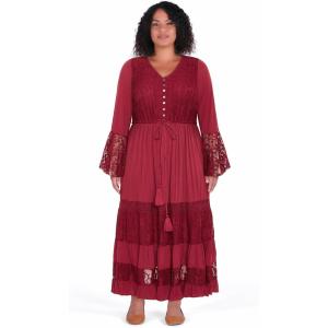 City Chic Women’s Plus Size Dress – Dulce Maxi(Red)