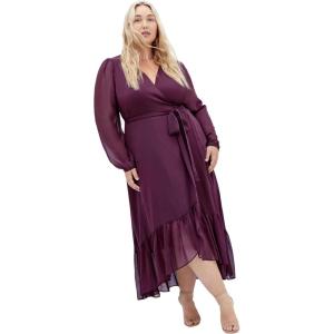 City Chic Women’s Plus Size Dress – Instinct Maxi(Spiced Plum)