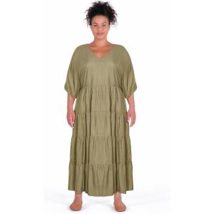 City Chic Women’s Plus Size Dress – Jenna Casual(Khaki)