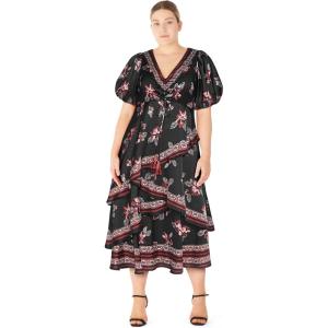 City Chic Women’s Plus Size Dress – Thea Puff Sleeve(Floral)