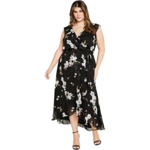 City Chic Women’s Plus Size Maxi Cocktail Dress – Ella Jane(Windswept Floral)