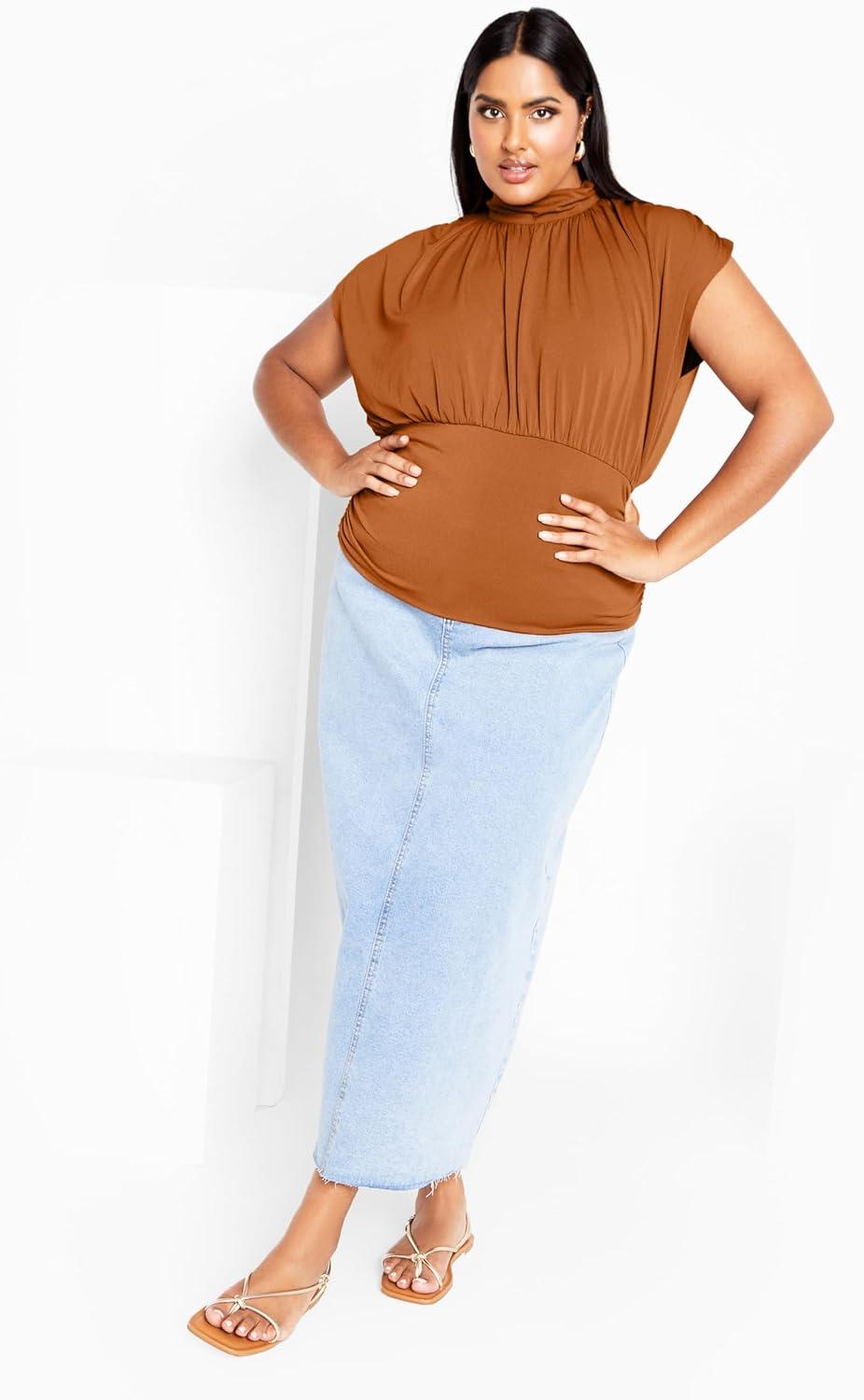 image:imageCity Chic Plus Size Top Kay TopGingerbread