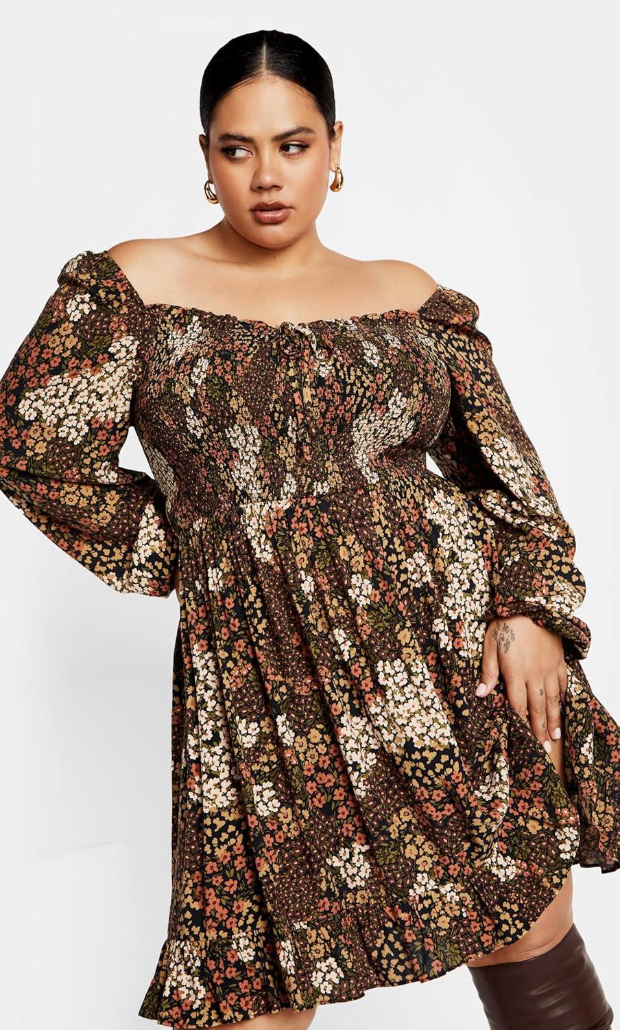 image:imageCity Chic Womens City Chic Plus Size Dress TillyUnderground Ditsy