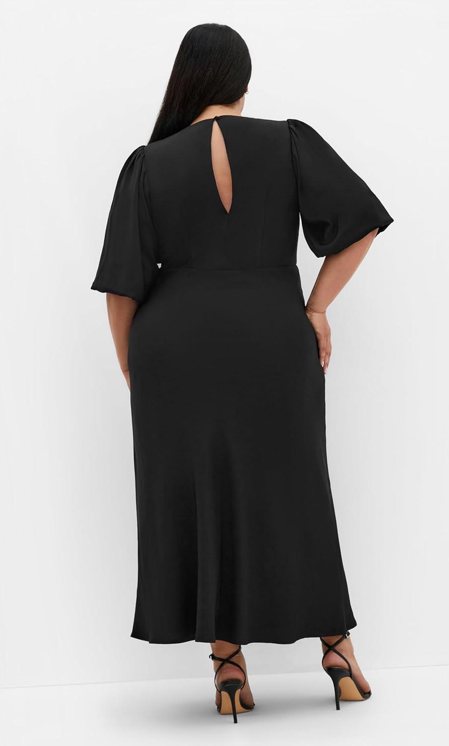 image:imageCity Chic Womens Cocktail Dress INES Puff TwistBlack