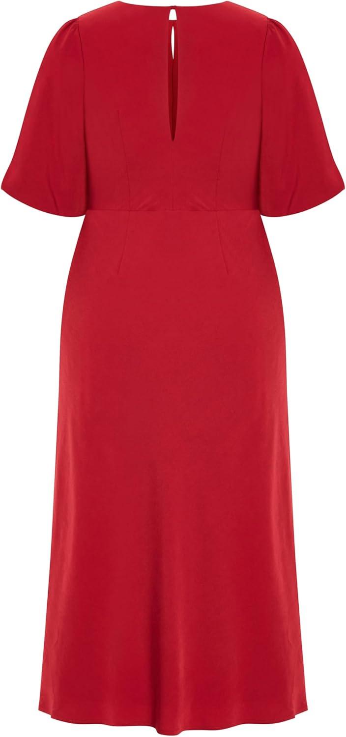 image:imageCity Chic Womens Cocktail Dress INES Puff TwistCherry