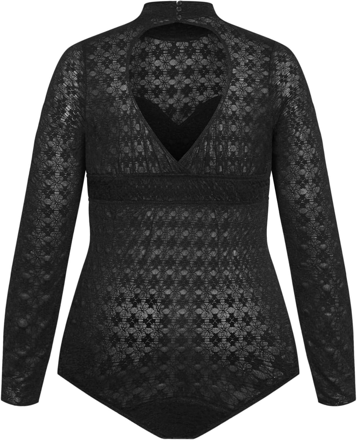 image:imageCity Chic Womens Plus Size Bodysuit ConstanceBlack
