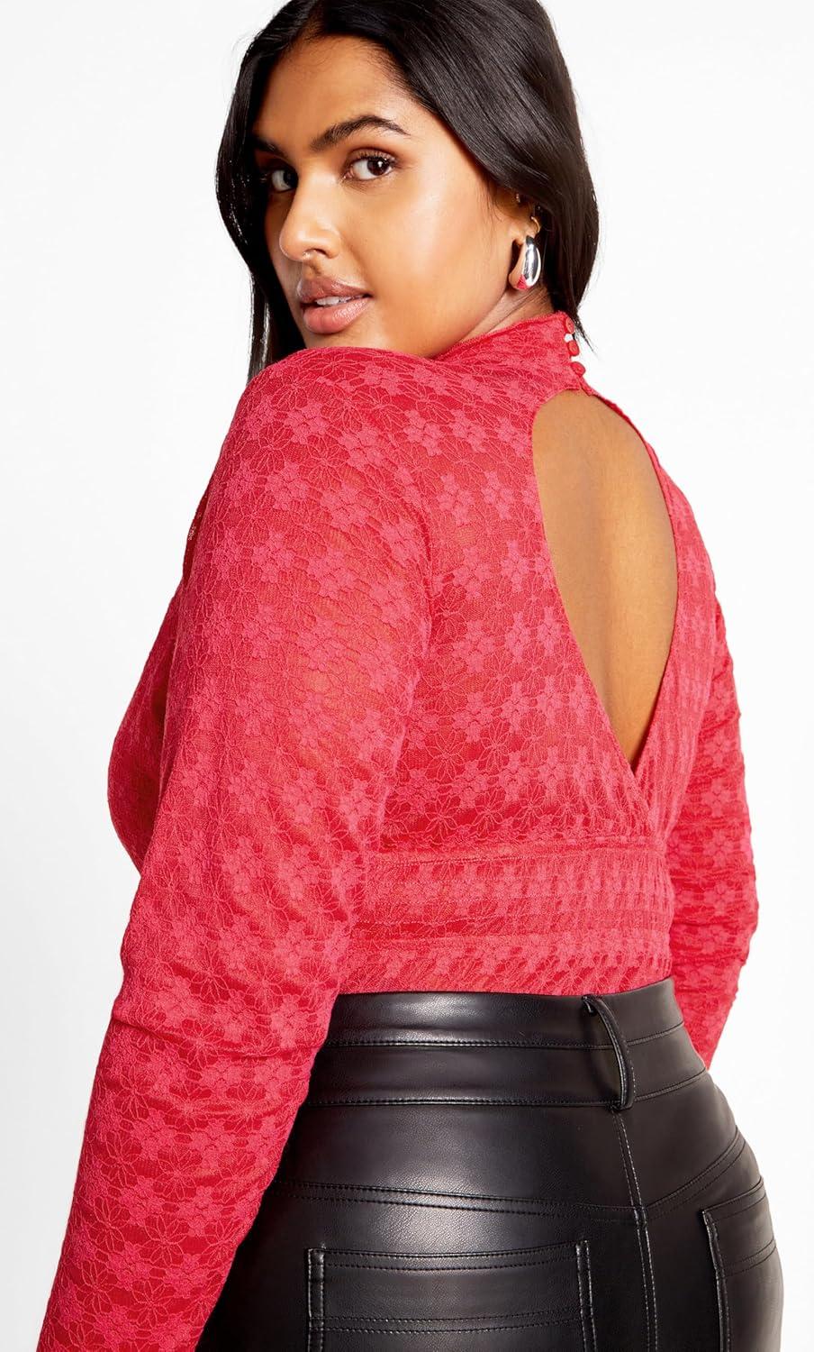 image:imageCity Chic Womens Plus Size Bodysuit ConstancePop Pink