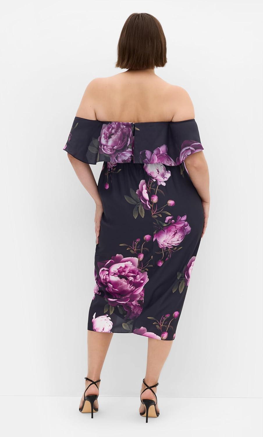image:imageCity Chic Womens Plus Size Cocktail Dress Gina PrintMulti Bloom