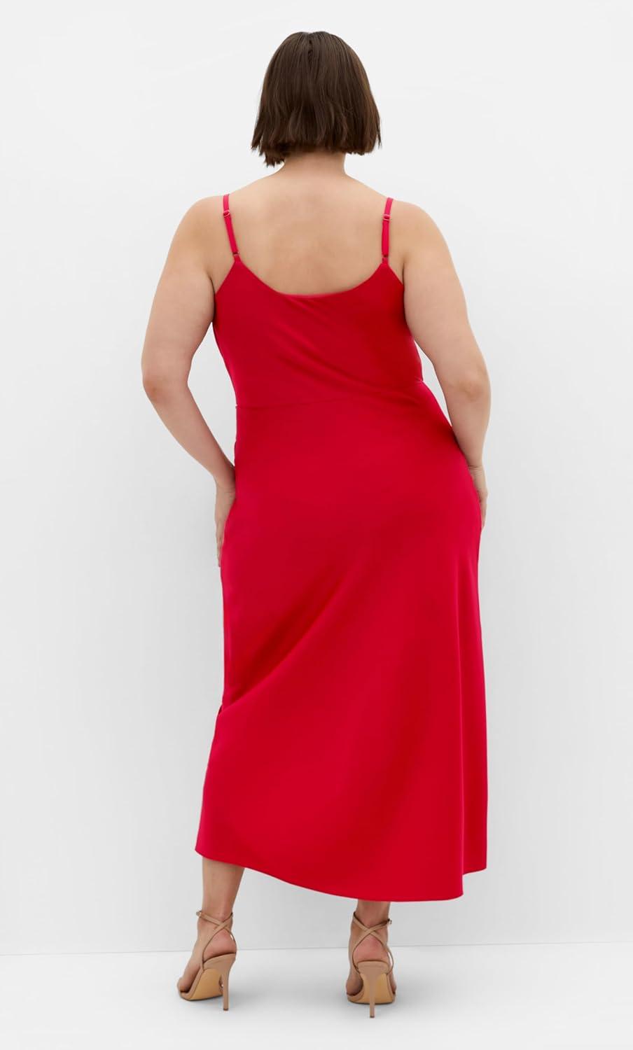 image:imageCity Chic Womens Plus Size Cocktail Dress Mali Side Gathering Front SplitRed
