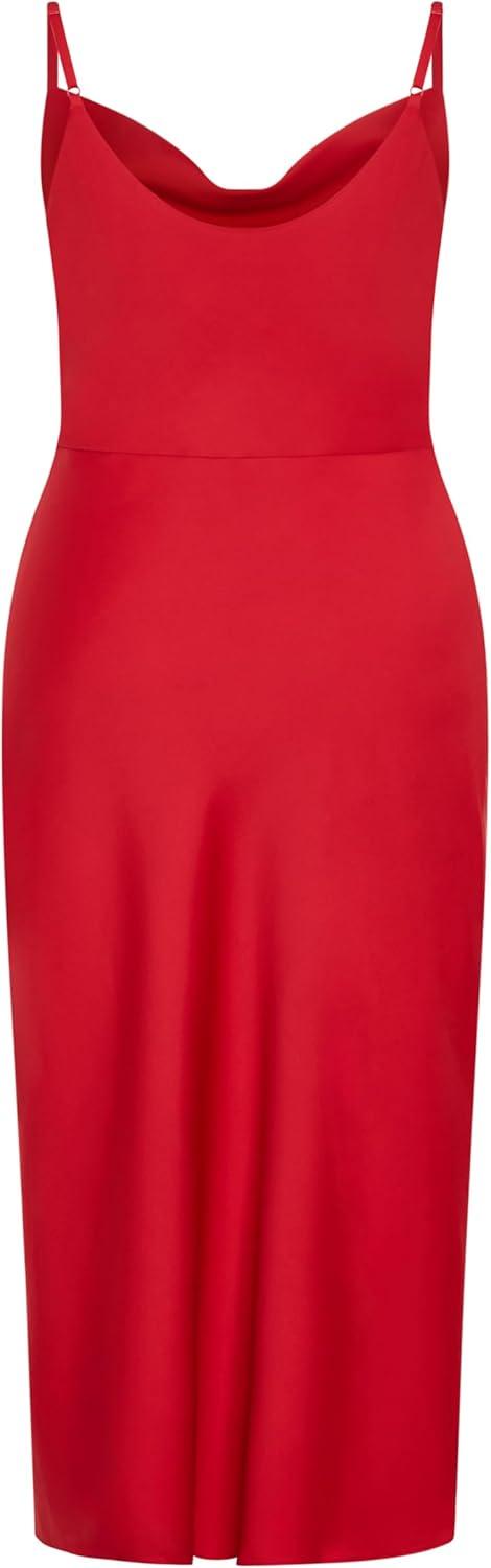 image:imageCity Chic Womens Plus Size Cocktail Dress Mali Side Gathering Front SplitRed