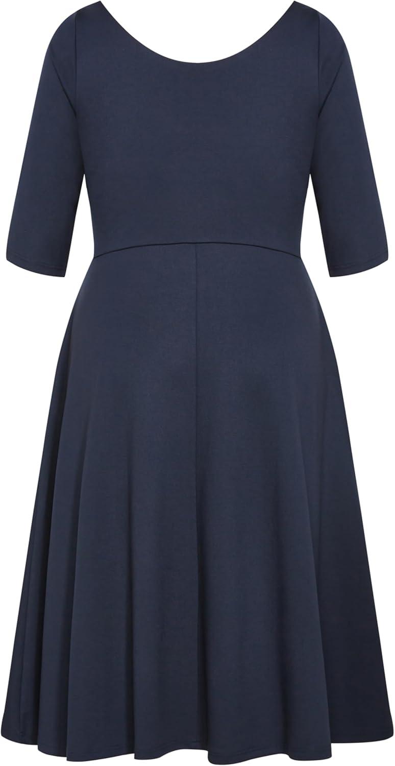 image:imageCity Chic Womens Plus Size Cute Girl Elbow Sleeve DressNavy